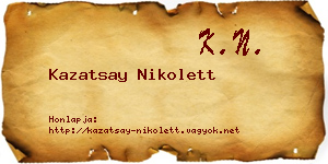 Kazatsay Nikolett névjegykártya