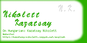 nikolett kazatsay business card